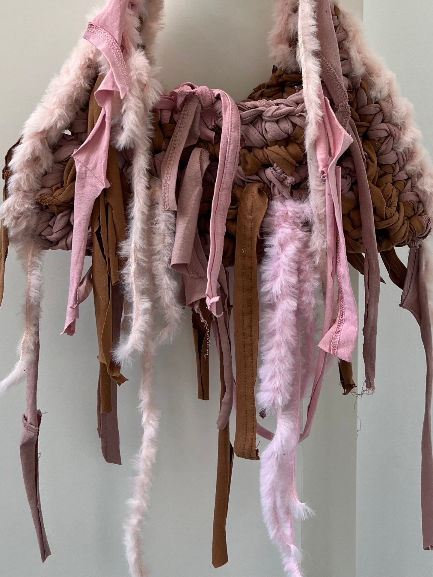 Rose brown fluffy bag