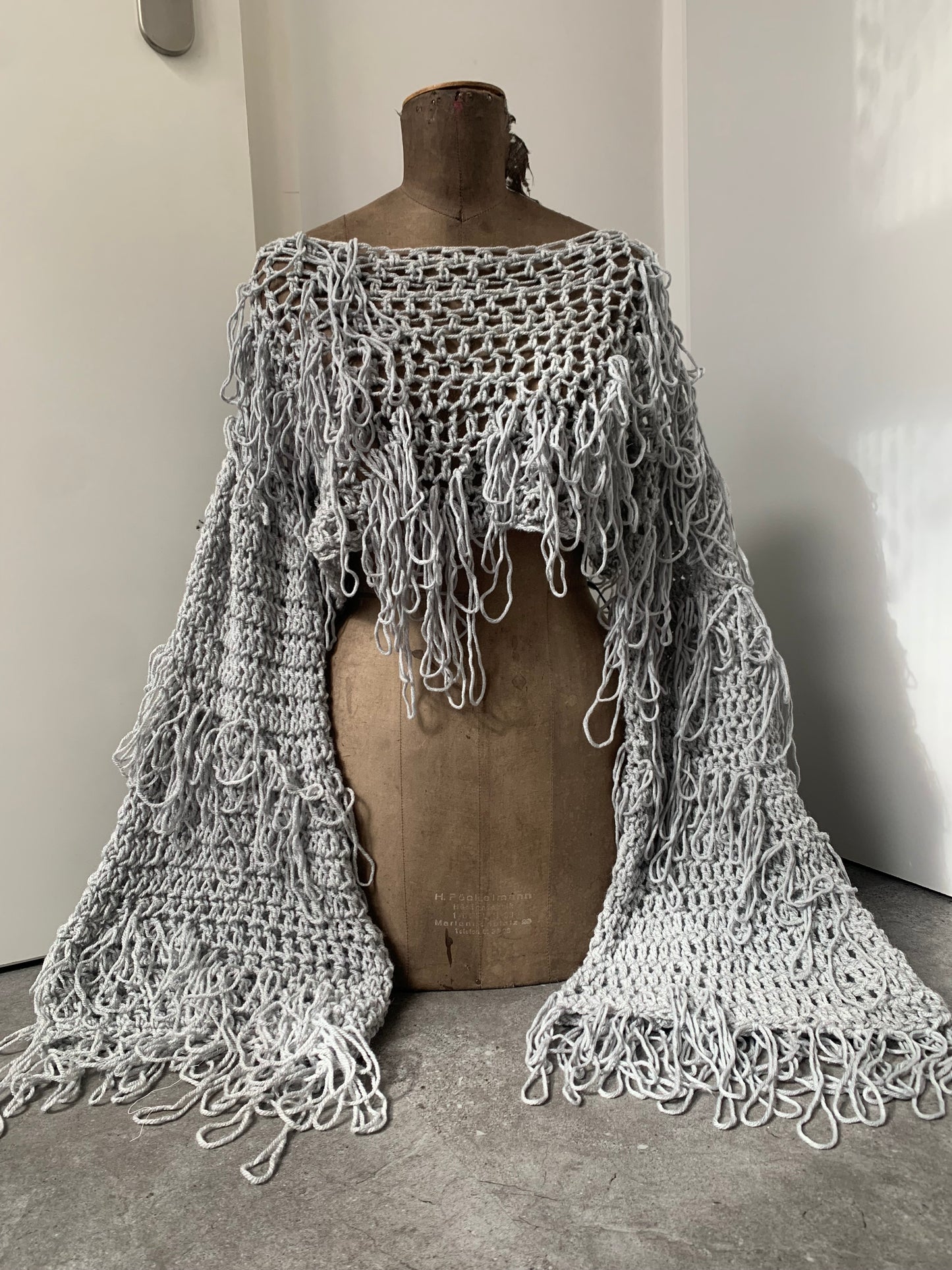 Light grey spiderweb sweater