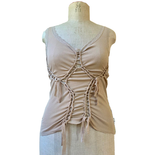 Beige cut out top
