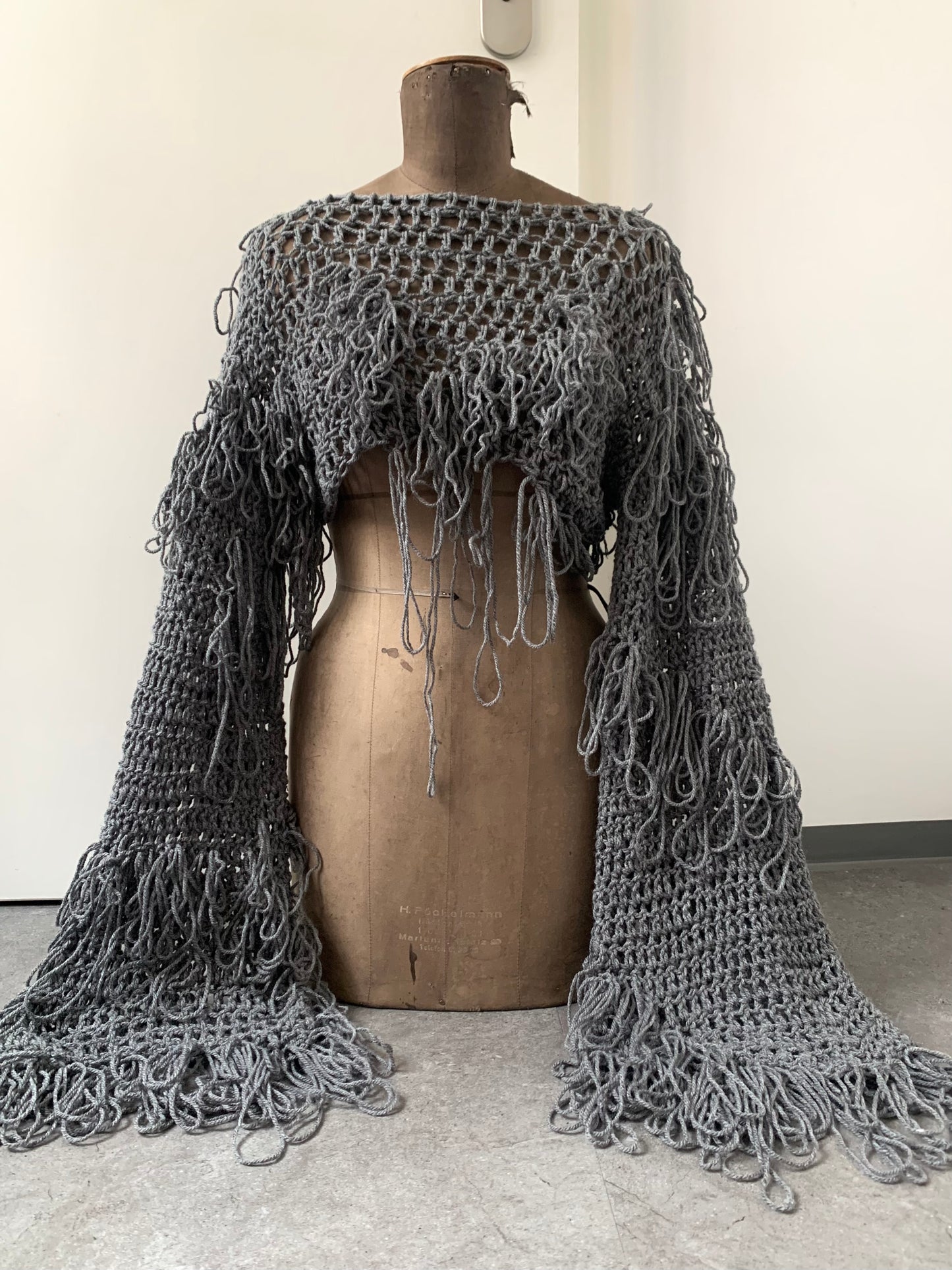 Dark grey spiderweb sweater
