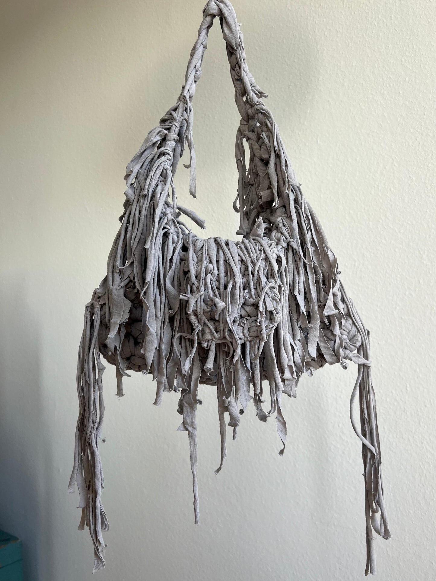 grey fringe bag