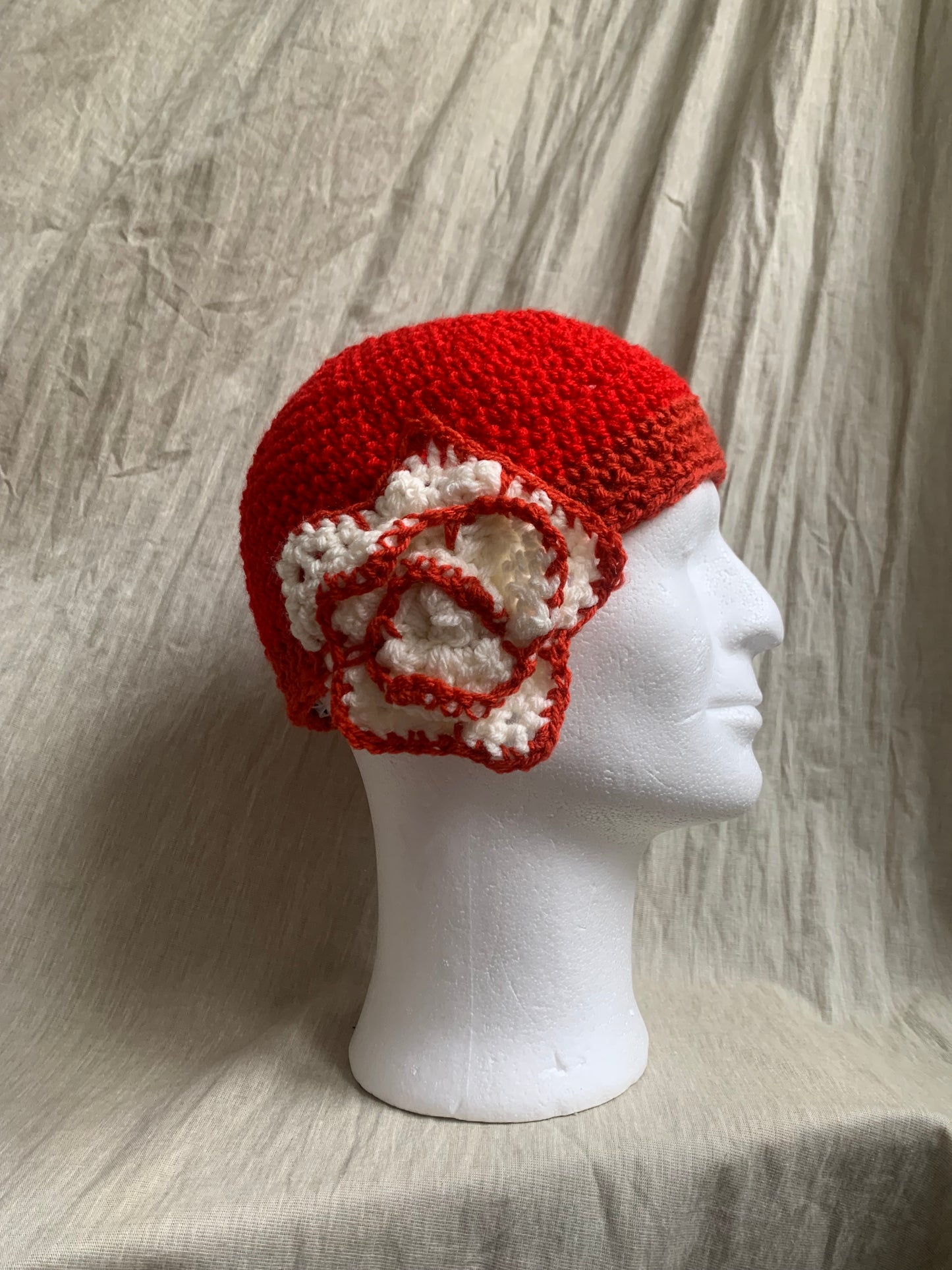 Red flower hat