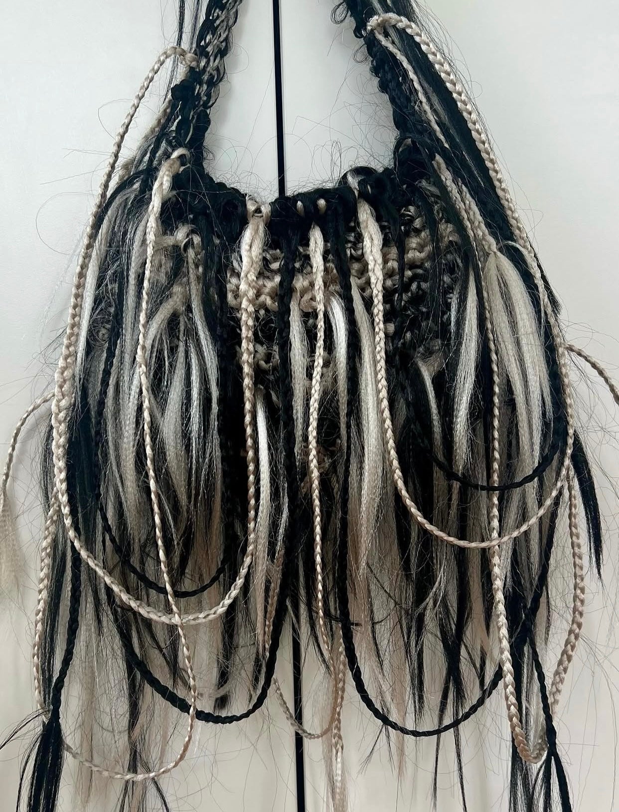 Platinum and black hairbag