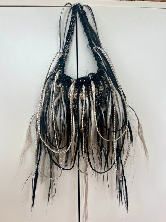 Platinum and black hairbag