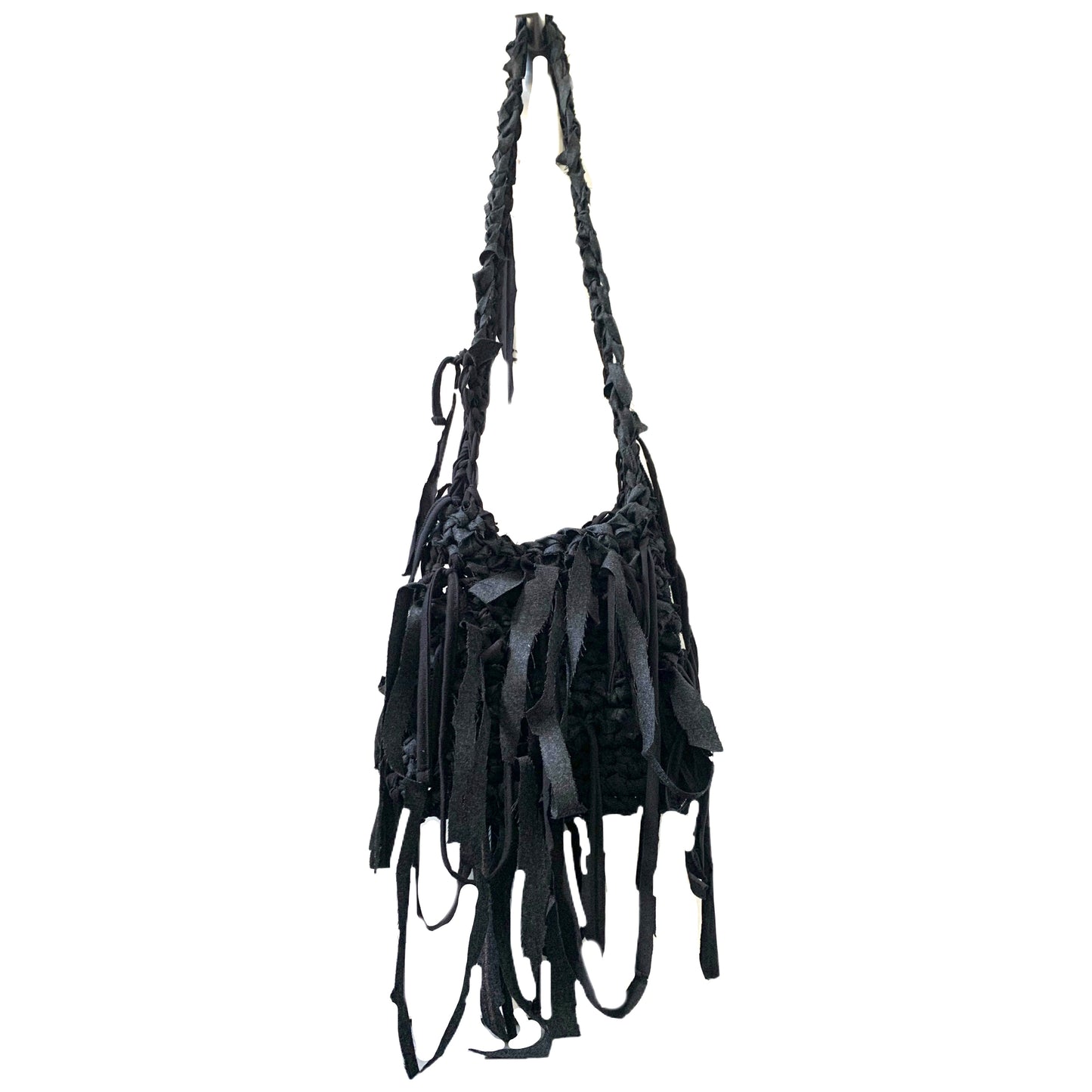 Pure black crossbody bag