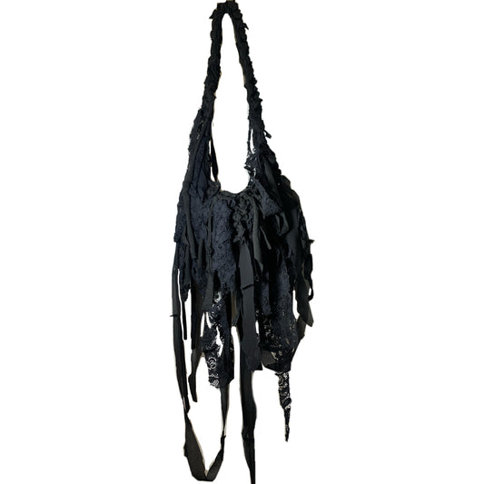 Black lace&mesh bag